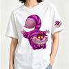 Alice's Adventures In Wonderland Cheshire Cat Anime Cartoon 2026 Newest Trend Harajuku Men and Women Fashion Casual Cotton T-shirt