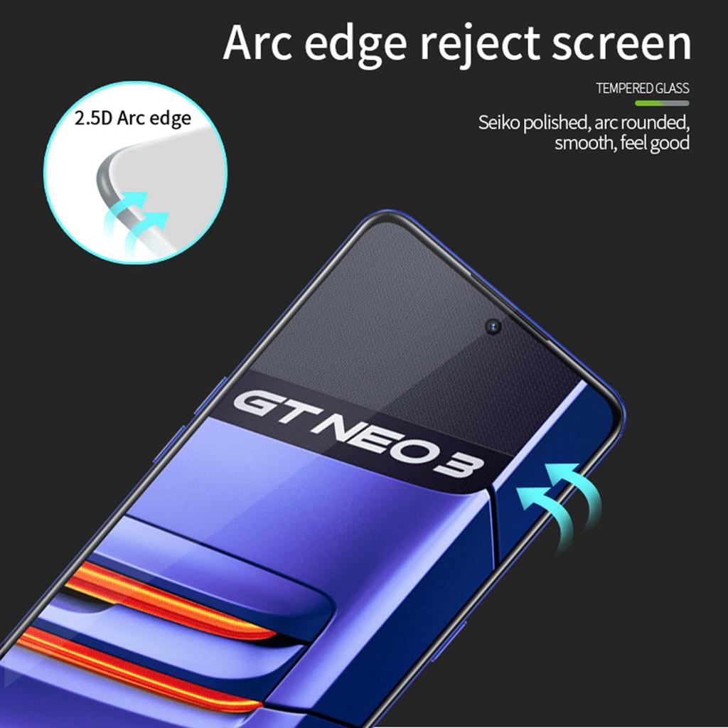 PINWUYO JK Tempered Glass Film Series-2 for Realme GT Neo3 Anti-explosion Full Glue HD Clarity Full Screen Protector