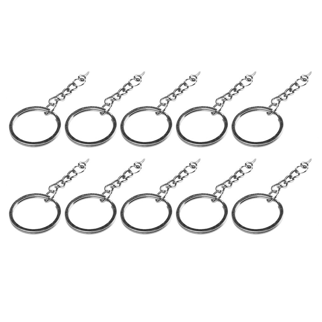 10 τεμ. DIY Μπρελόκ με Αλυσίδα Φορητό Μεταλλικό Μπρελόκ Βιδωτός Κρίκος Αξεσουάρ Κρεμαστό κόσμημα Μαύρο του όπλου
