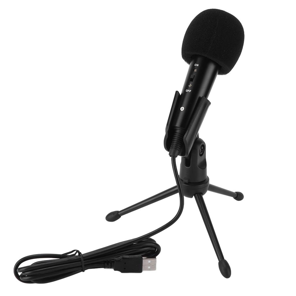 Condenser Microphone Kit with Tripod Stand USB Plug Recording Small Mic with Cable Equipment
