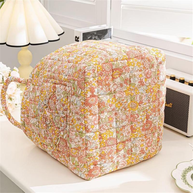 Boho Fabric Storage Basket, Floral Laundry Baskets,Decoration Large Capacity Storage Baskets, Portable Folding Storage Bag for Clothes and Sundries