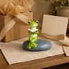 Cartoon Frog Figurine Decorative Gift Idea for Office Desk, Balcony, Garden