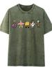 Unisex SpongeBob Print Chinese Style Summer Short Sleeve Casual Top