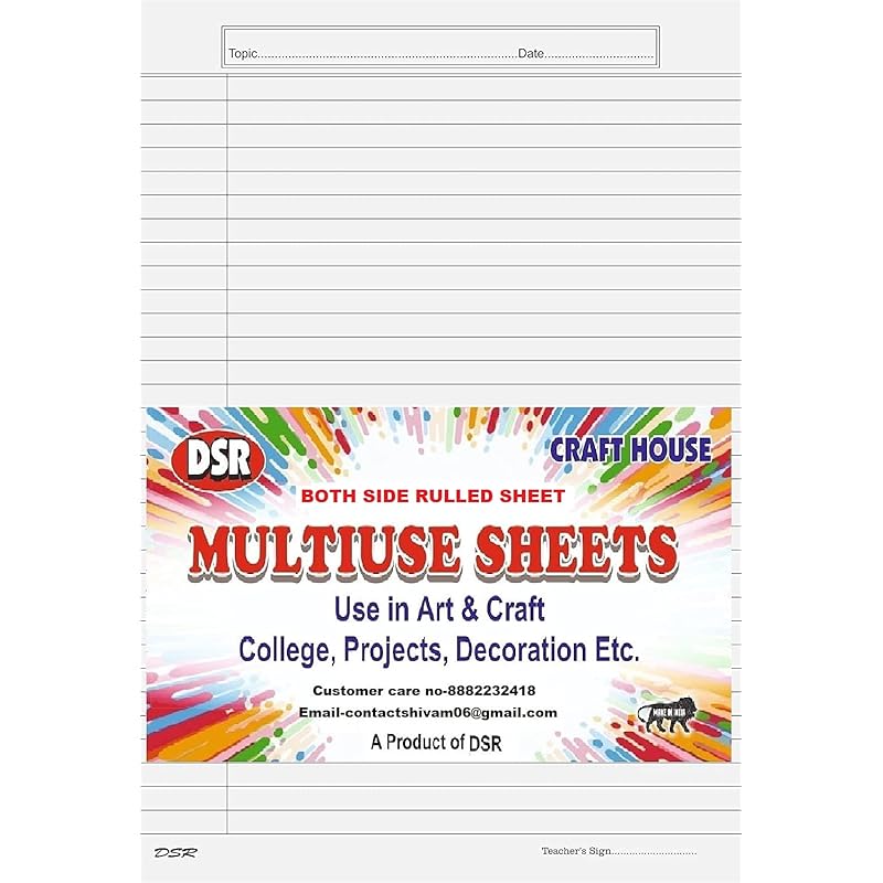 

Eclet A4 Size Both Side Ruled Sheet (Pack of 100 sheets) for Project/Assignment/Practical/Homework(white) 100 белый