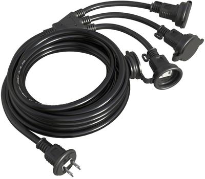 Αδιάβροχο Καλώδιο Επέκτασης 5m με 3 Πιν, Καλώδιο Τροφοδοσίας Διακλάδωσης, Καλώδιο Τροφοδοσίας 3 Θυρών για Φωτισμό LED, Εξωτερικής Χρήσης, Πιστοποίηση PSE, με Αδιάβροχο Κάλυμμα (5μ)