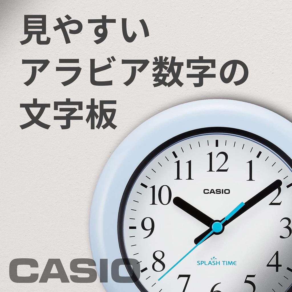 Casio Wall Splash Time Suitable for Both Wall and Table Clock, Blue, Moisture-proof, Dustproof, Series, Use, IQ-180W-2JF