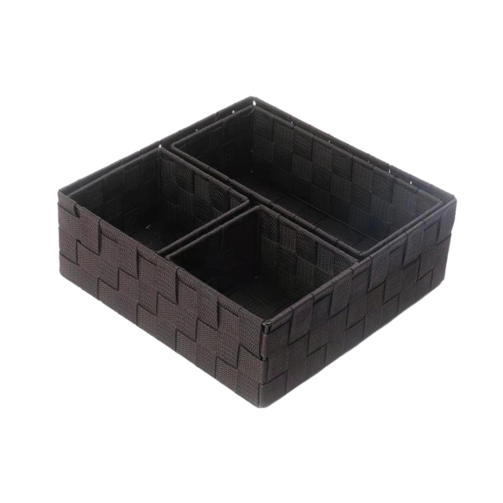 

4 Pieces Boxes Drawer Divider Organizing Containers Cabinet Organizer for Closet Home Tabletop Drawer Underwear темно-коричневого кольору