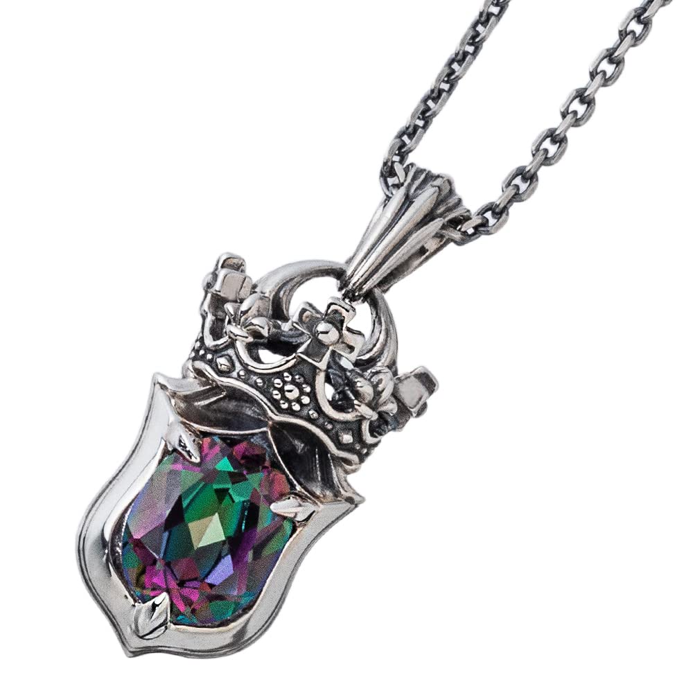

ARTEMISKINGS Crown Shield Pendant Mystic Quartz AKP0132 Silver Accessories Brand Jewelry Silver 925 [Artemis Kings] [Top Only] Men s