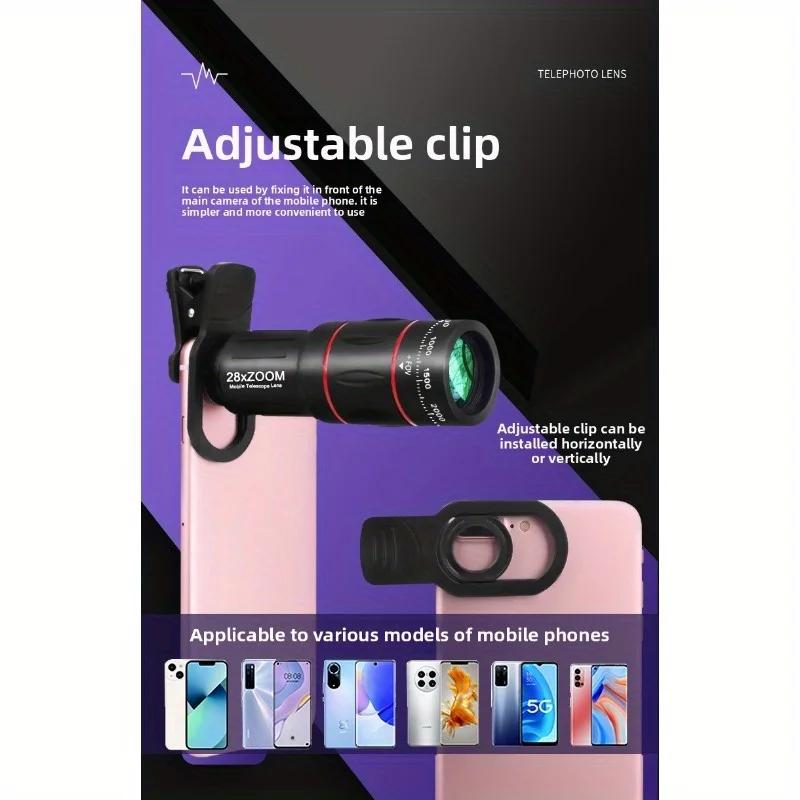 High Definition 18X 28X 36X Monocular Telescope Phone Lens Long Range Zoom Aluminum Alloy External Camera for Concert Shooting