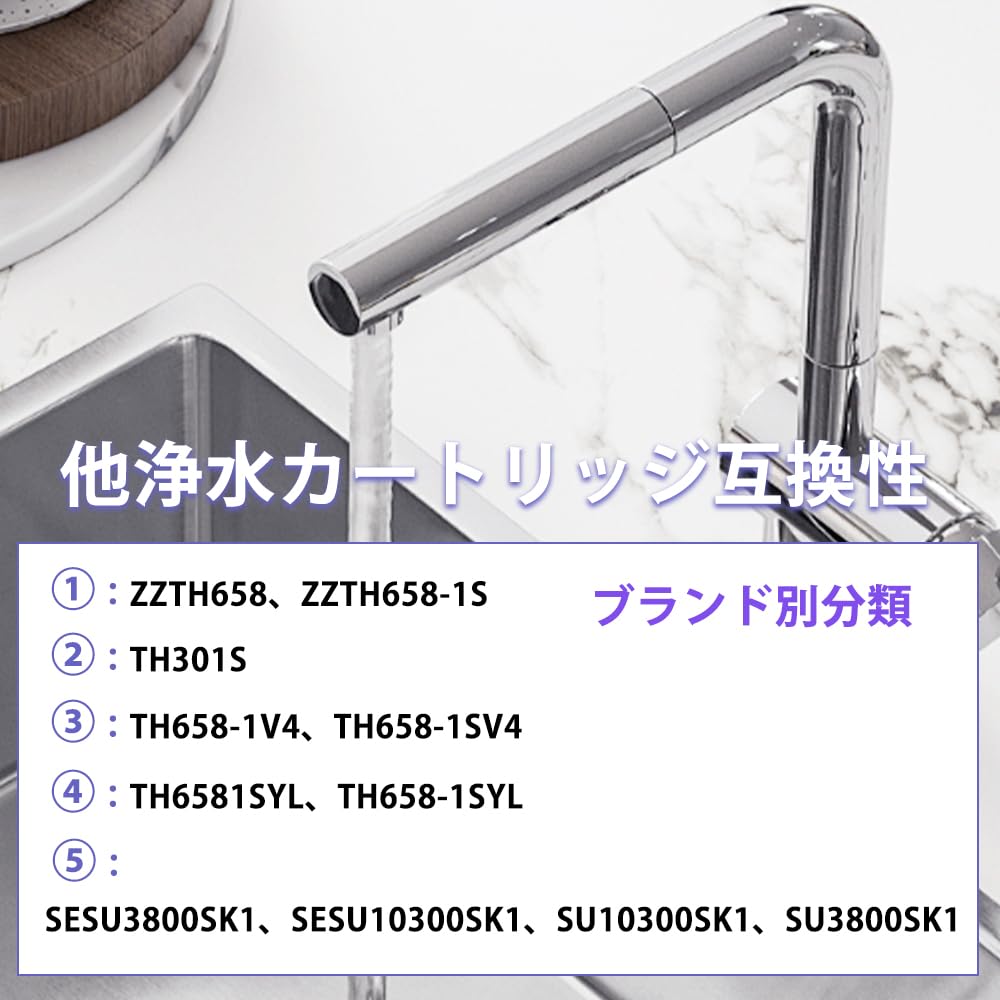 BBT Replacement Water Purifier Cartridge Faucet Water Purifier Water Purifier H658S Standard Type High Chlorine Removal Compatible Product TH658R