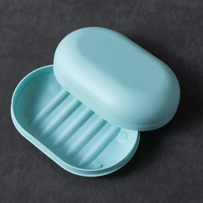 Portable Plastic Soap Protector Case for Bathroom Shower, 1 Pcs Storage Holder Plate Tray Dish for Home and Travel