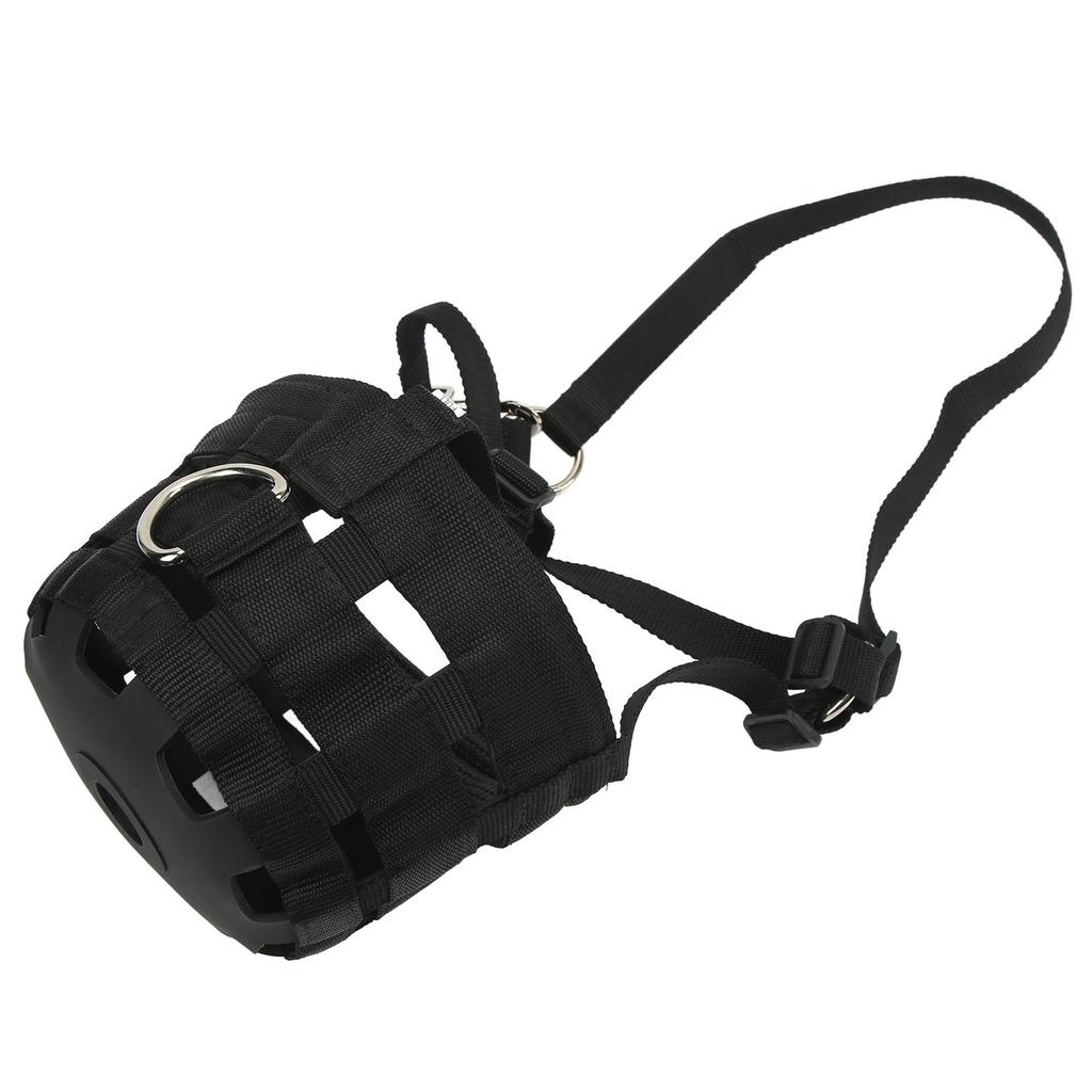 Black Horse Grazing Muzzle Easy Breathe Horse Mouth Cover with Large Holes Anti Biting Horse Muzzles for Equestrian