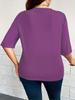 Plus Size Women's Mid-Sleeve Cardigan Jacket - Lightweight, Solid Color, 2026 New Arrival