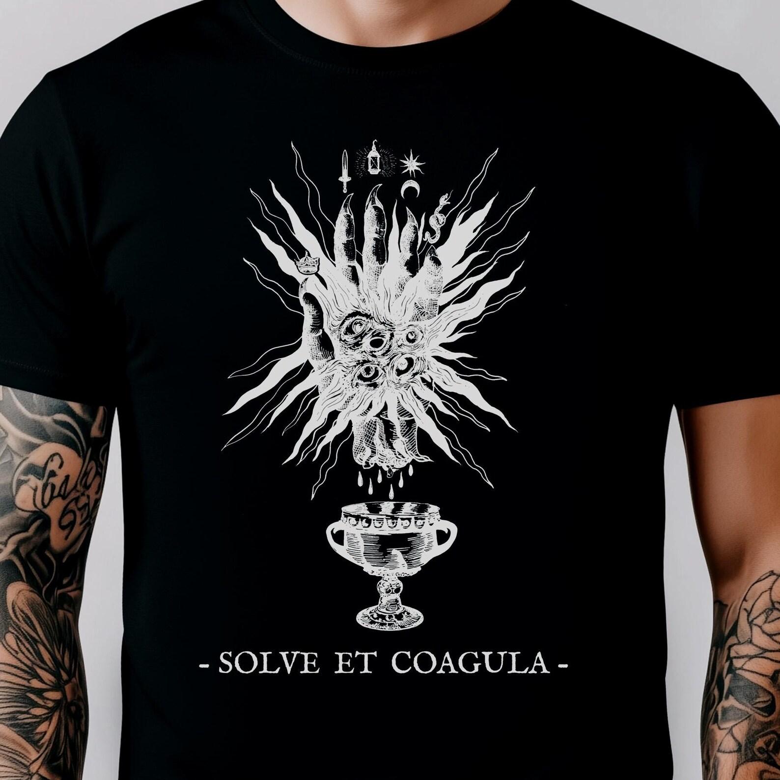 Solve et Coagula Unisex Shirt | Occult Alchemy Esoteric Tee | Unisex Chaos Magick T-Shirt | Hermetic Symbolism Goth Clothing | Light Design S