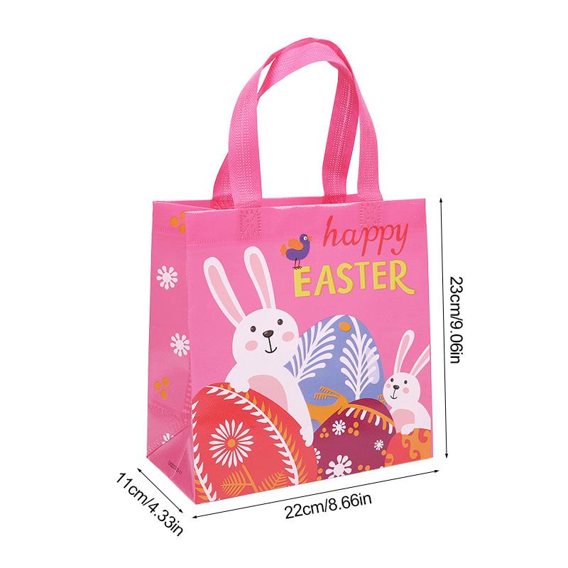 4Pcs Cartoon Easter Gift Bag Rabbit Eggs Gift Packaging Bags 2025 Happy Easter Party Decoration Supplies Kids Favors Treat Bags