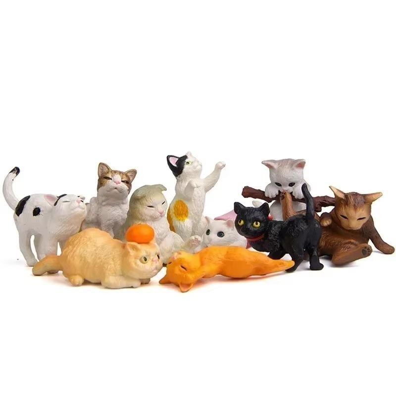 10 Pz Gatto Colorato Creativo Paesaggistico Bambola Miniature Giardino in Miniatura Figurine Decorazioni per la Casa