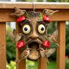 Tree Face Bird Feeder, Funny Tree Face Garden Sculpture, Outdoor Decorative Bird Feeder for Trees Fences Posts Walls