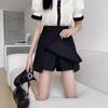 Summer 2024 High-Waisted Slimming White Irregular A-Line Mini Culottes Skirt