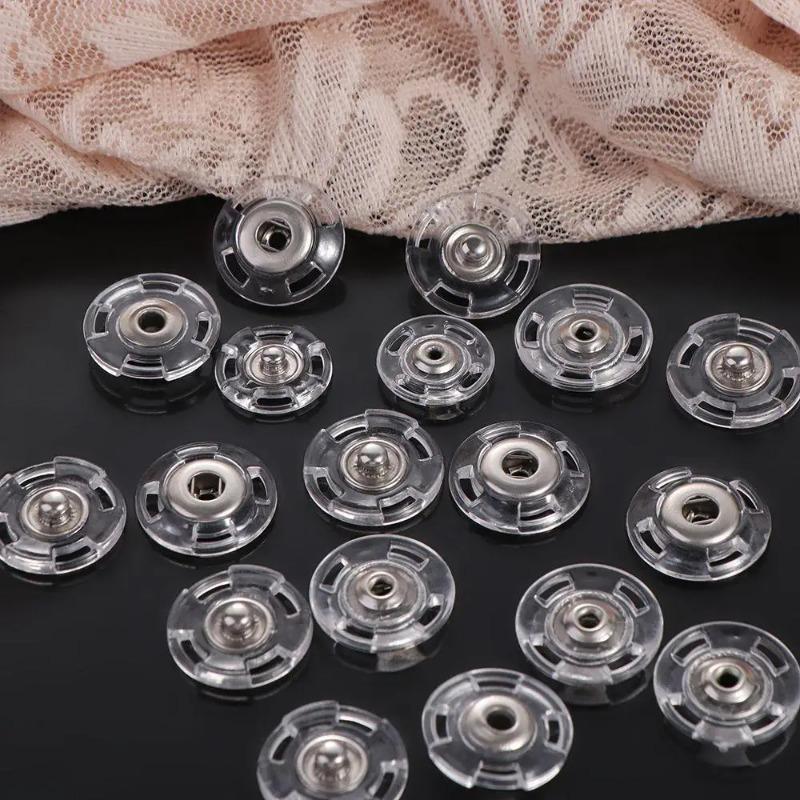 10 párů průhledných jemných plastových neviditelných zapínacích knoflíků kulaté zapínací knoflíky na svetry oblečení vnitřní tmavá přezka