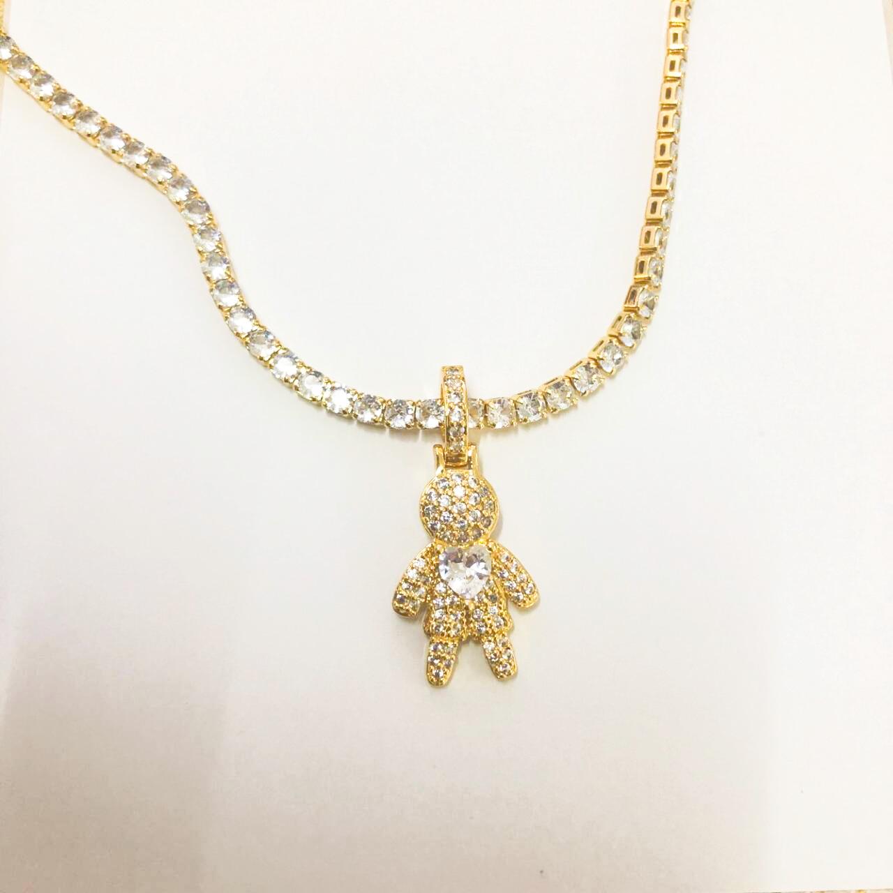

Nidin Light Luxury Trendy Pave Shiny Crystal Zircon Girl Boy Pendant Necklaces For Women Son/Daughter Fashion Jewelry Fine Gifts