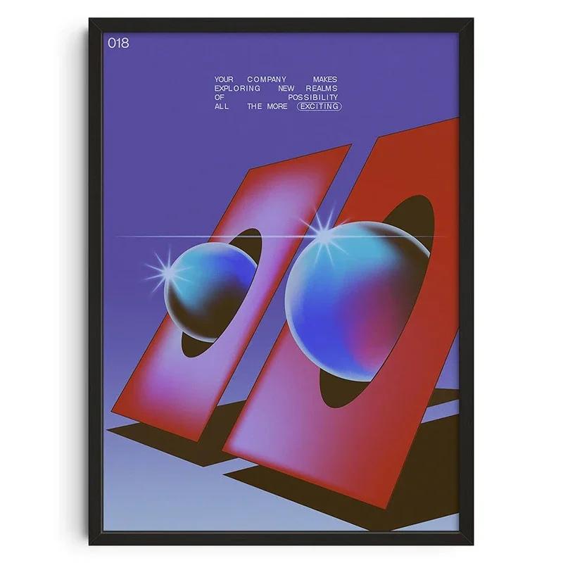 Vintage Classic Posters Retro Abstract Tin Signs Print Mid Century Wall Art Canvas Painting for Living Room Bedroom Home Decor