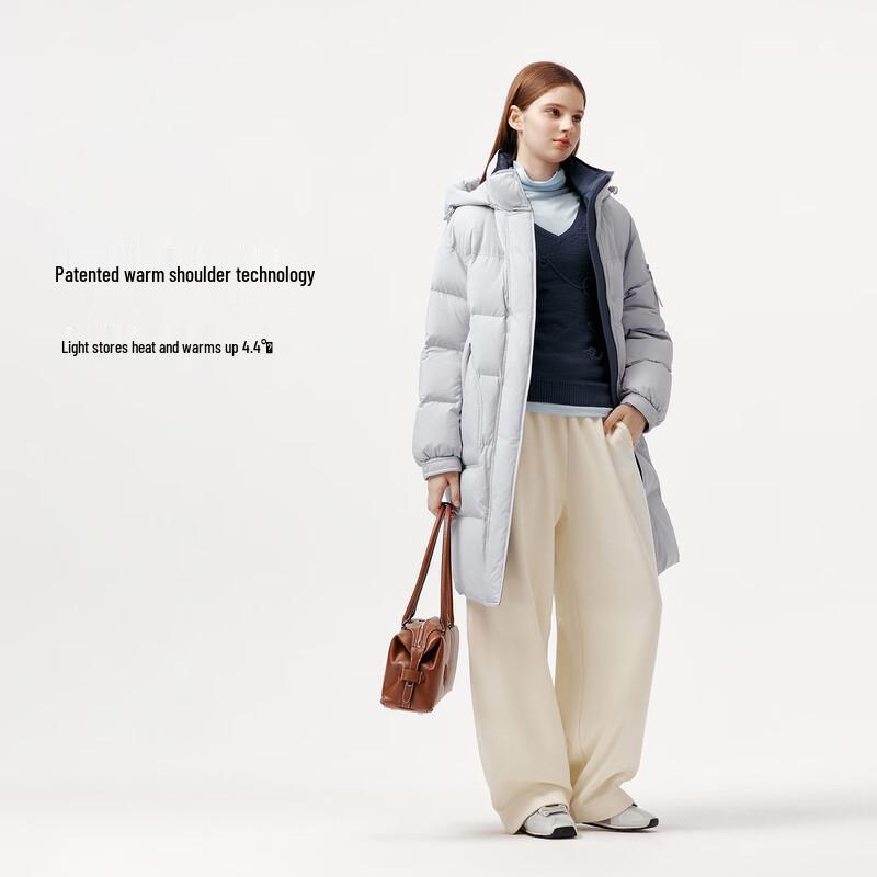 Tanboer Women's Mid-Length Down Jacket with Detachable Hood