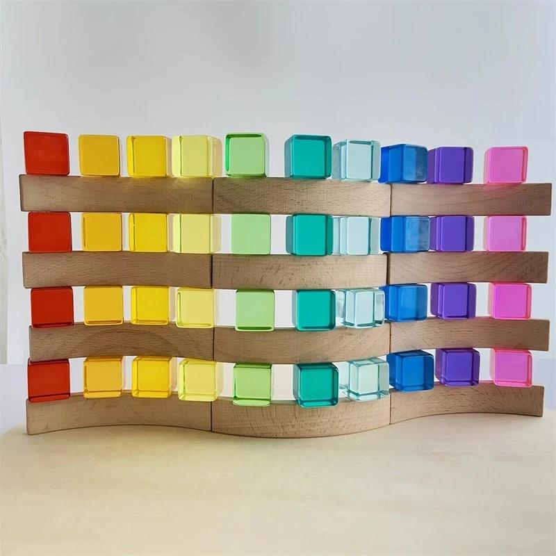 Acrylic Stacked Cube Building Blocks Children's Transparent Block Toys Indoor And Outdoor Games Children's Early Education Toys