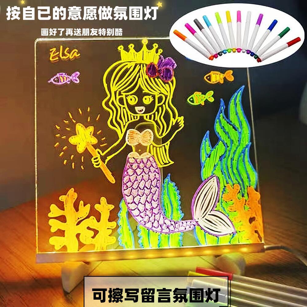 

Приграничная настольная стираемая светящаяся акриловая цветная меловая доска для письма портативная