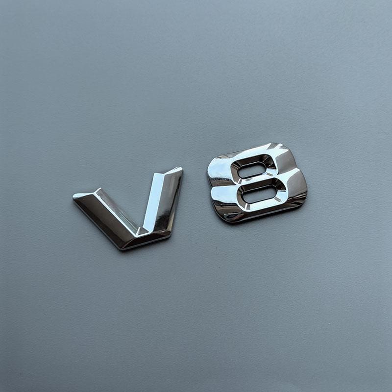 2015 3D Sharp V6 V8 V10 V12 Lettres Chiffres ABS Emblème de Voiture Garde-boue Badge de Décharge Plaque Nom Logo Autocollant Chrome Noir