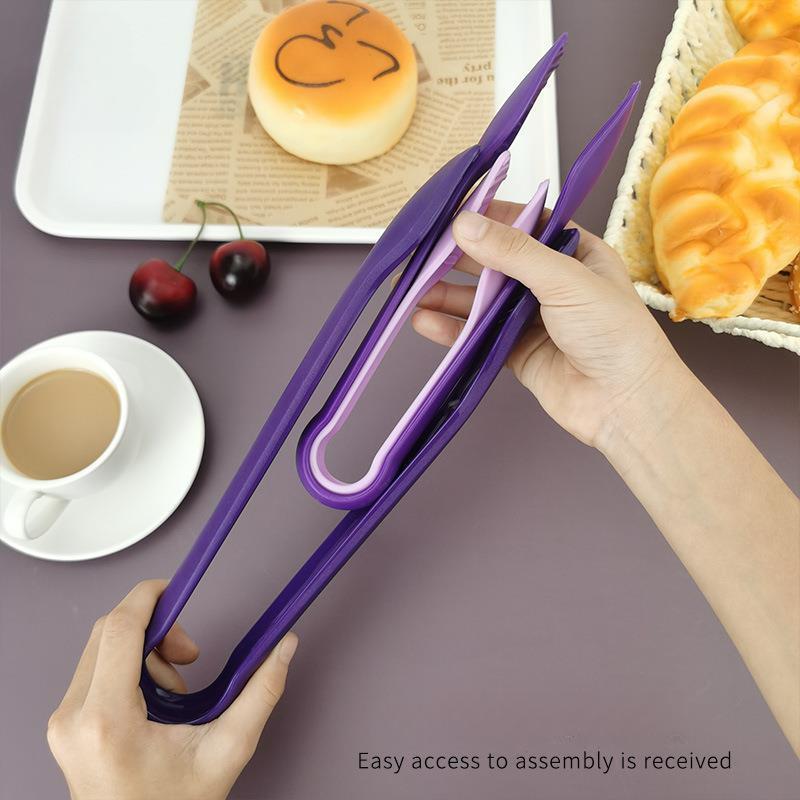 3Pcs/Set Versatile Plastic Food Tongs Vegetable Salad Clip Cake Bread Dessert Tongs Cooking Clip Kitchen Tools Accessories 2025