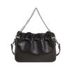 New pleated shoulder bag chain fashionable bucket bag high value versatile large capacity light luxury messenger bag women