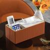 Light Luxury Desktop Storage Box Tissue Box Holder Organizer Multi-functional Square Desk Organizer for Living Room Dining Room