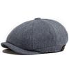 Cappelli Newsboy da Uomo Peaky Autunno Vintage Spina di Pesce Ottagono Cappello Berretti a Righe Casual da Donna Gatsby Cappello Piatto 55-60CM