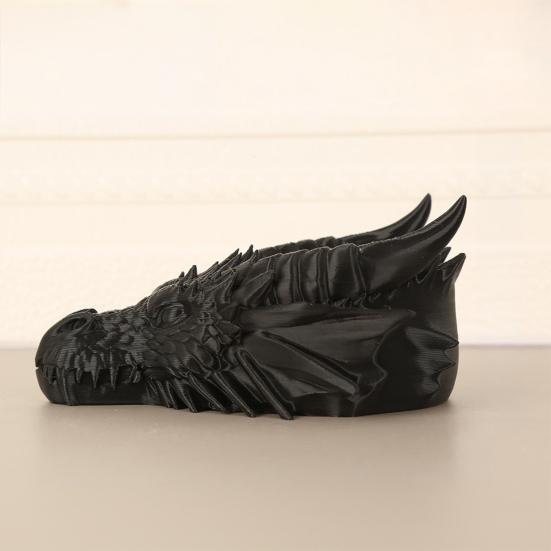 3D Printed Dragon Head Storage Tray 4.17" X 1.89" Desktop Jewelry Organizer Gothic