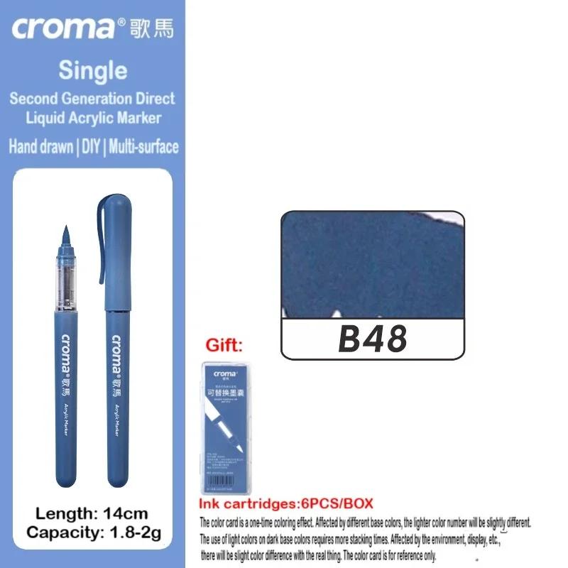Croma 1/160 Colors Refillable Direct Liquid Acrylic Marker Set with Soft Tip Capable, Washable Watercolor Brushes Art Supplies