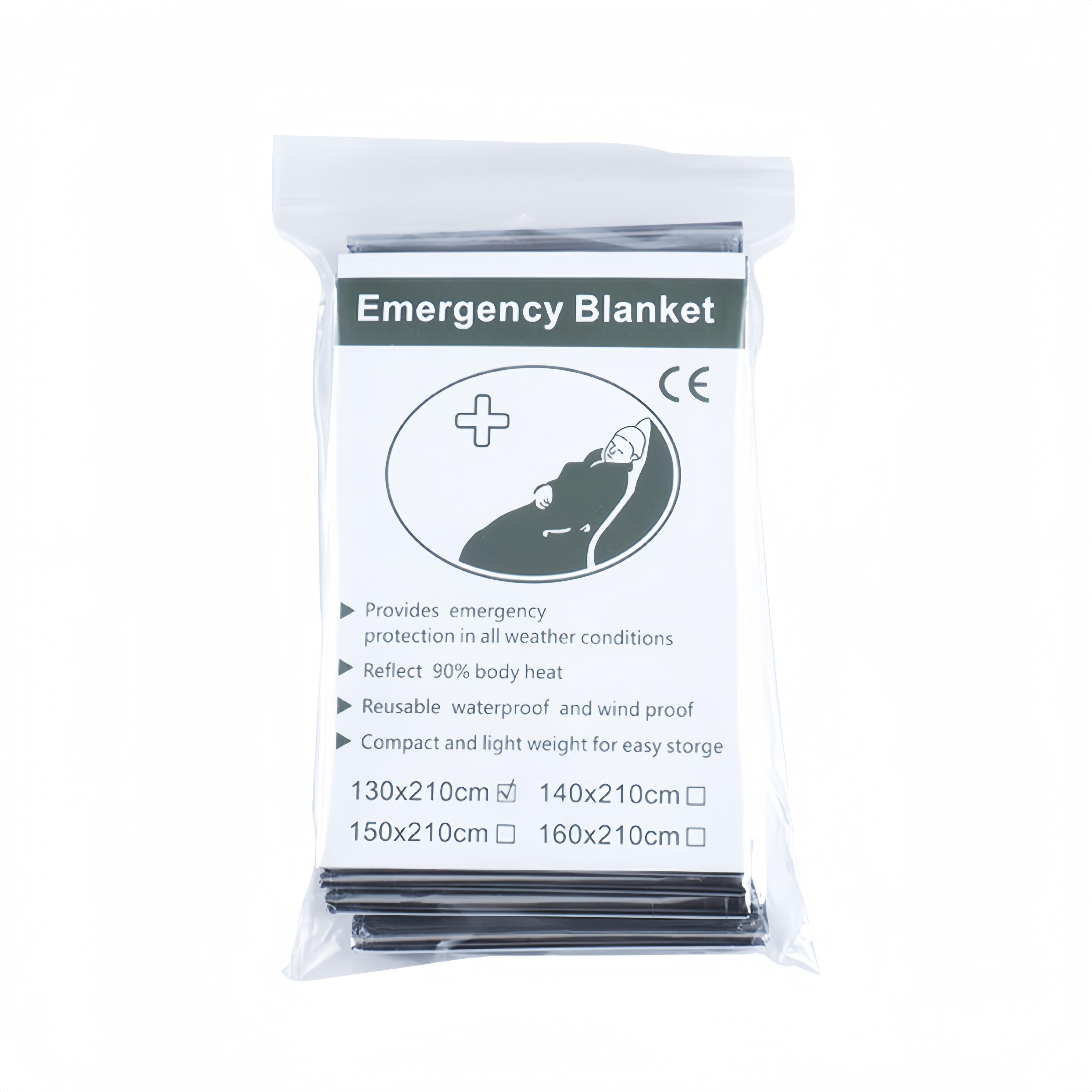 Outdoor Survival Insulation Blanket Reflective Aluminum Film Waterproof Sunshade Easy To Fold for Emergency Survival Equipment