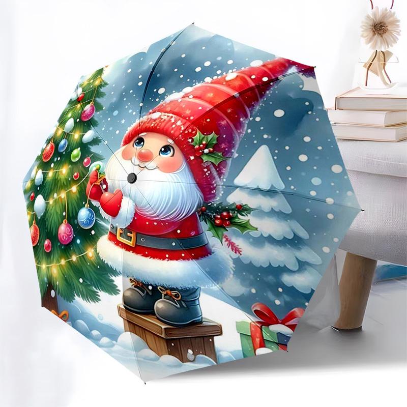 

1pc Christmas Gnome Automatic Opening/Closing Umbrella, Festive Gift for Fans, Travelers & Daily Use.V040