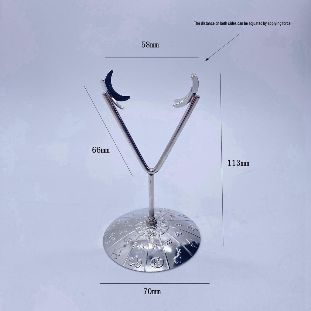 Silver Metal Display Stand for Crystal Heart Rhombus Slice