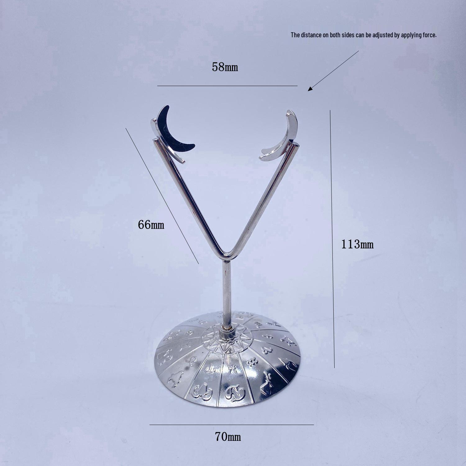 Silver Metal Display Stand for Crystal Heart Rhombus Slice