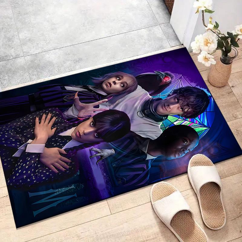 1pc Addams Family Wednesday5 Design Printed Area Rug Carpet for Bedroom Living Room Home Decor Rugs Mat Non Slip Mat Rug for Bedside