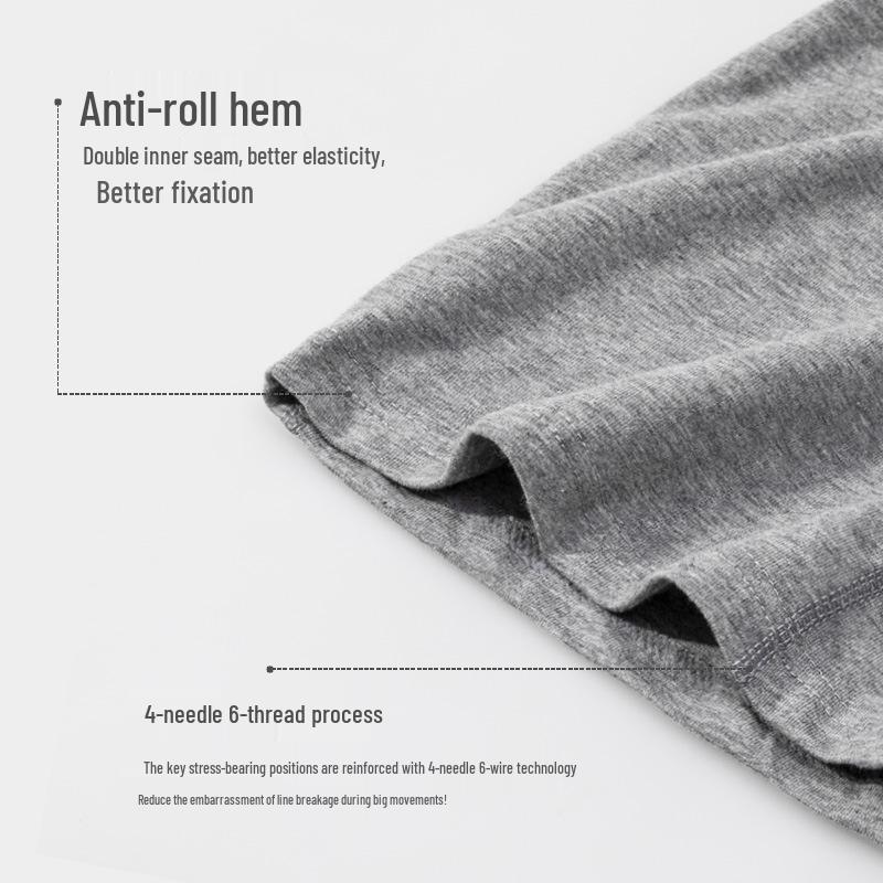 Men's Quick-Dry Cotton Boxer Briefs: High-Elastic, Anti-Chafing, Extended Leg for Running