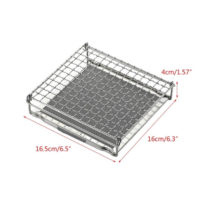 Stainless Steel Baking Cooling Rack Foldable Toast Grill Camping Cooking Tool