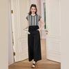 Women's Casual Lace Striped Two-Piece Set