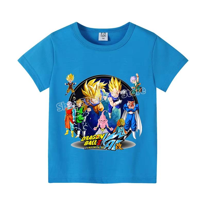 Colorful Dragon Ball Sun T-shirt: Harajuku Style Short Sleeve for Kids