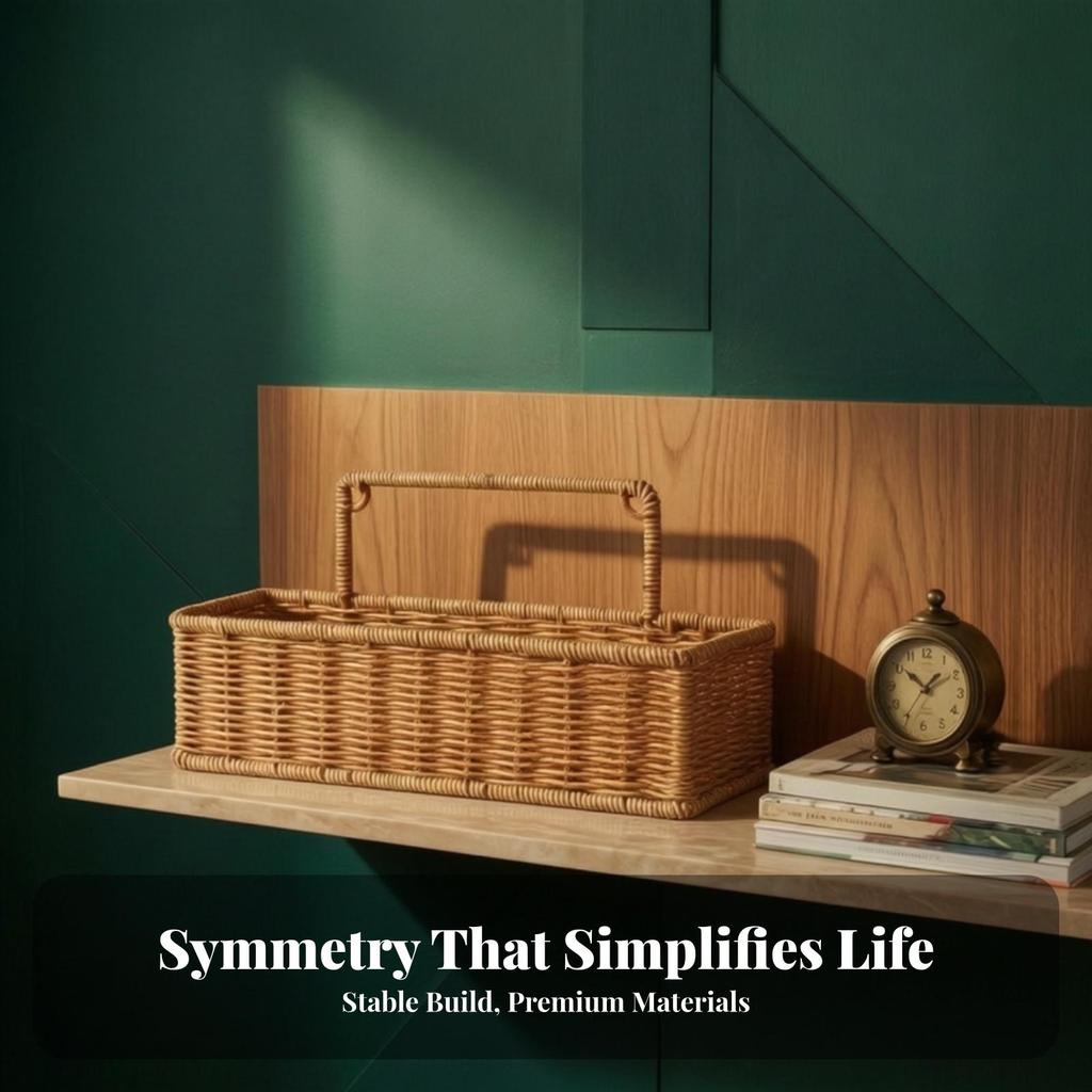 Wall Basket with Arched Handle Natural for Bathroom