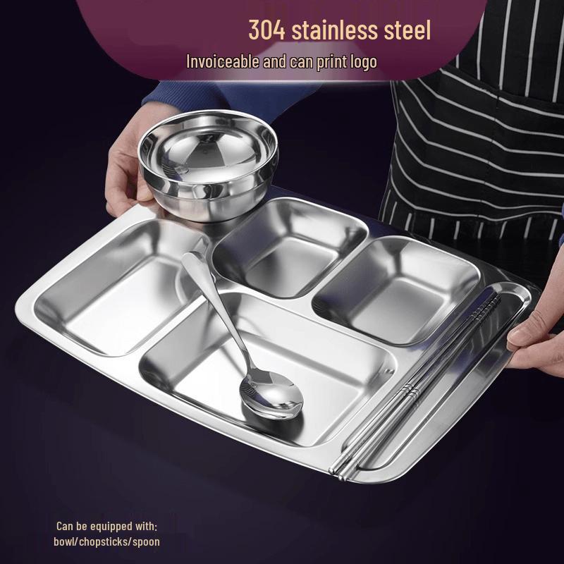 Divided Stainless Steel Lunch Tray