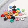 100pcs Mixed Color Plastic Flower Buttons 17mm/0.67in, Assorted Cartoon Design for DIY Crafts, Festive Gift Making.