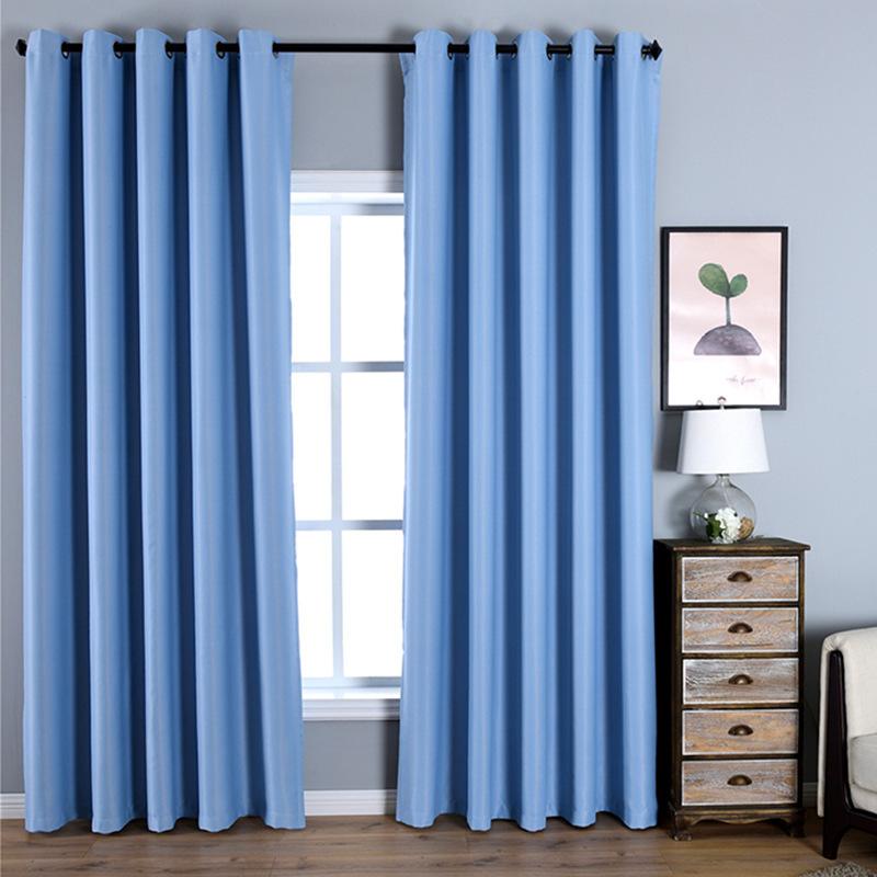 High-Precision Texture Blackout Curtain Cloth Keqiao Curtain Living Room Bedroom Plain Curtain Finished Product