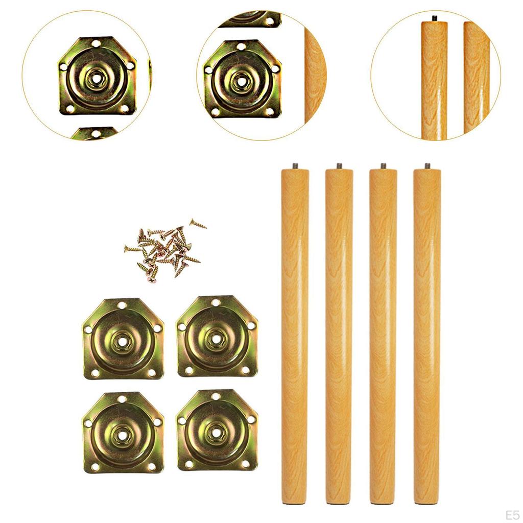 4Pcs Wood Furniture Legs Cabinet Non Slip Accessories Easy To Install Hardware Chair for