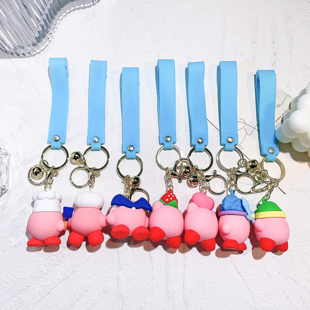 Adorable Kirby Keychain Cute Car Key Accessory For Couples And Bag Decoration
